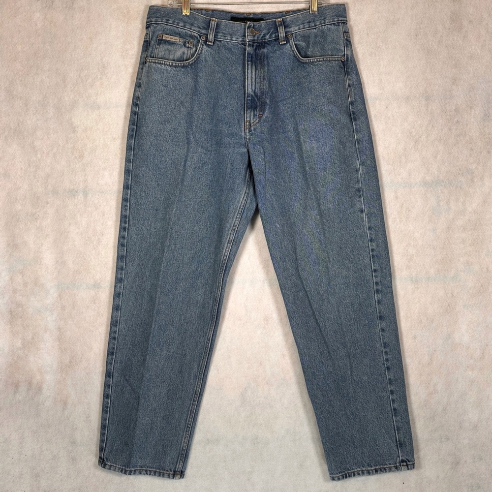 Calvin Klein Jeans Men 36x32 Easy Fit Blue Good Straight Leg Denim Pants